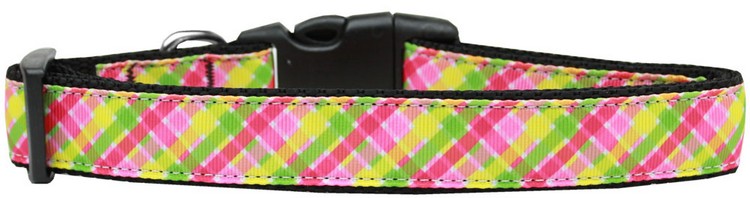 Lemondrop Plaid Nylon Cat Collar